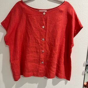 bryn Walker Scarlet Linen Blouse